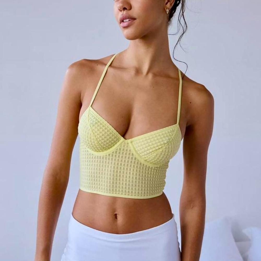 NWOT UO Out From Under Textured Mesh Underwire Bra Top